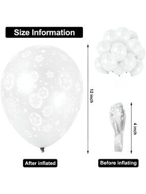 100PCS Christmas Snowflake Balloons for party Decorations, Offwhite